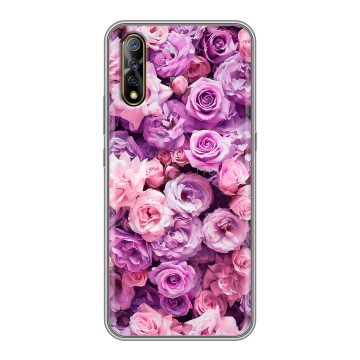 Силиконовый противоударный чехол на Vivo V17 Neo с принтом лавандовые розы