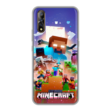 Силиконовый противоударный чехол на Vivo V17 Neo с принтом Майнкрафт Minecraft