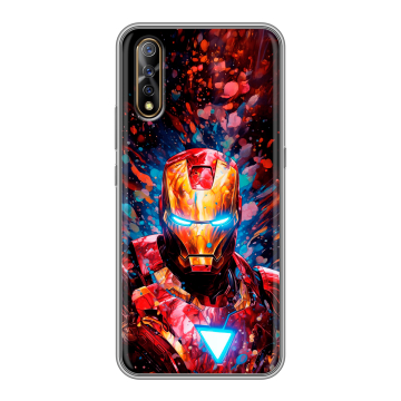 Силиконовый противоударный чехол на Vivo V17 Neo с принтом Железный человек Ironman