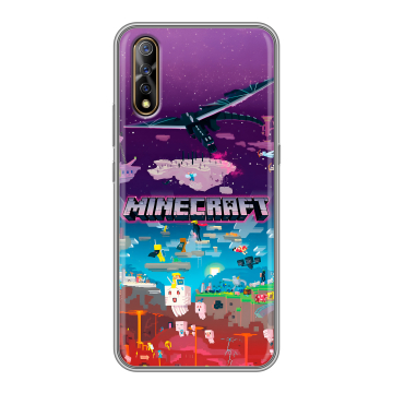 Силиконовый противоударный чехол на Vivo V17 Neo с принтом Майнкрафт Minecraft