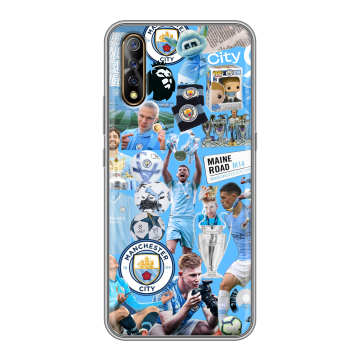 Силиконовый противоударный чехол на Vivo V17 Neo с принтом Man City Манчестер Сити