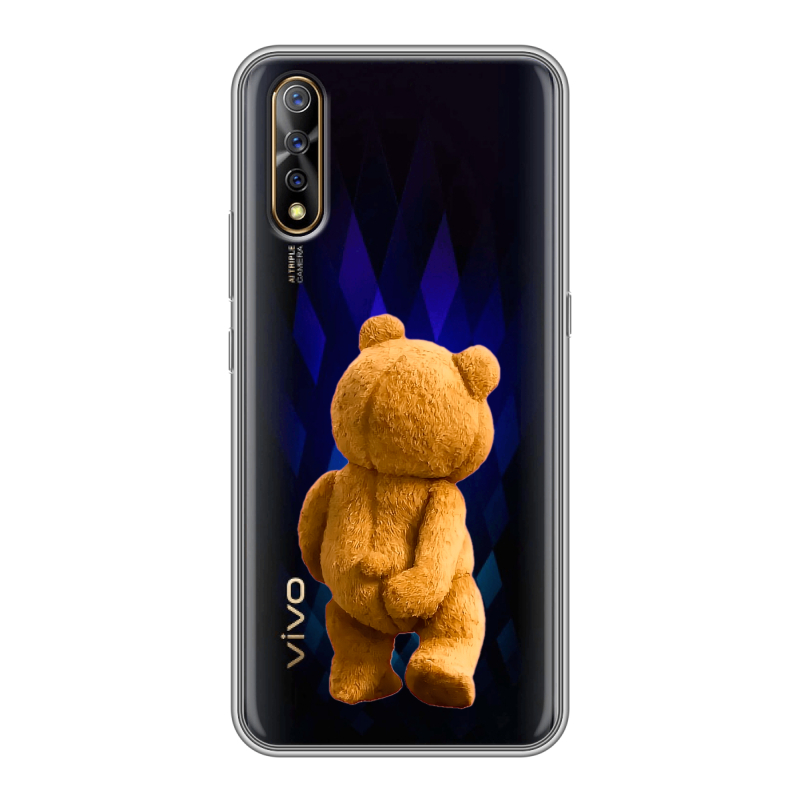 Силиконовый противоударный чехол на Vivo V17 Neo с принтом Медведь Силиконовый противоударный чехол на Vivo V17 Neo с принтом Медведь