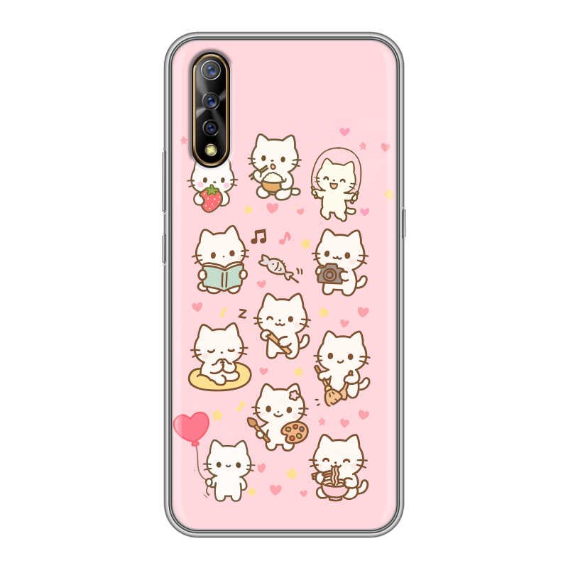Силиконовый противоударный чехол на Vivo V17 Neo с принтом Hello Kitty Хелоу Кити Силиконовый противоударный чехол на Vivo V17 Neo с принтом Hello Kitty Хелоу Кити