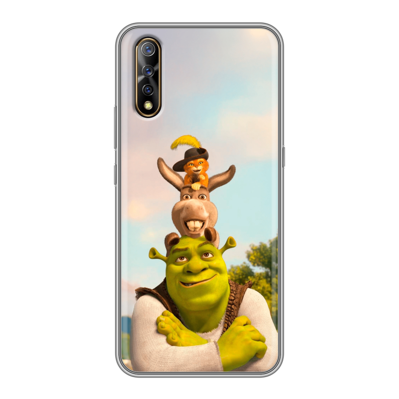 Силиконовый противоударный чехол на Vivo V17 Neo с принтом Шрек Shrek Силиконовый противоударный чехол на Vivo V17 Neo с принтом Шрек Shrek