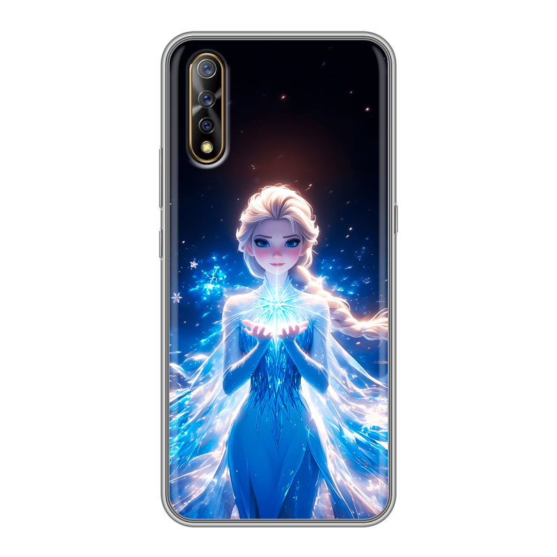 Силиконовый противоударный чехол на Vivo V17 Neo с принтом Холодное сердце Frozen Силиконовый противоударный чехол на Vivo V17 Neo с принтом Холодное сердце Frozen