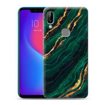 Силиконовый чехол на Lenovo S5 Pro с принтом Мрамор зеленое золото