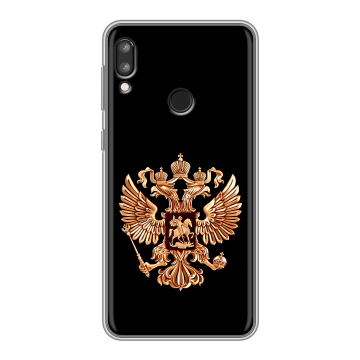 Силиконовый чехол на Lenovo K5 Pro с принтом Герб России золотой Силиконовый чехол на Lenovo K5 Pro с принтом Герб России золотой