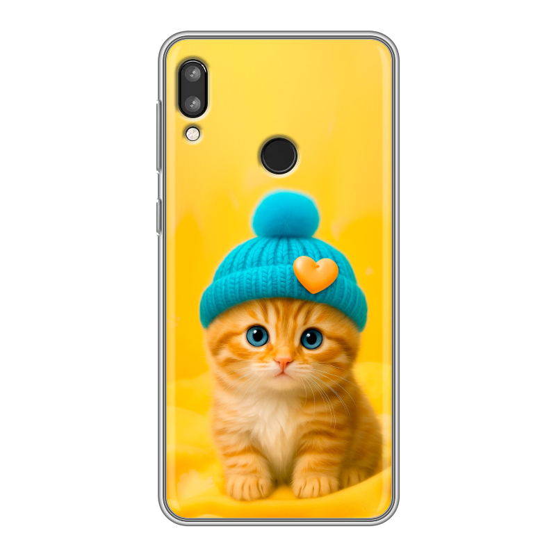 Силиконовый чехол на Lenovo K5 Pro с принтом Котенок в шапке Силиконовый чехол на Lenovo K5 Pro с принтом Котенок в шапке