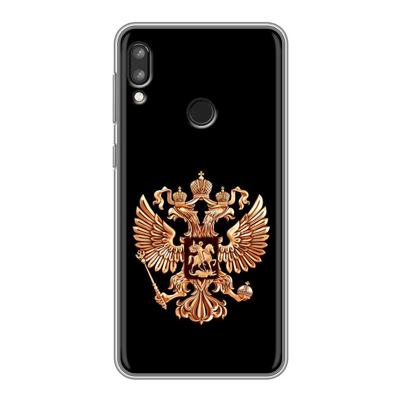 Силиконовый чехол на Lenovo K5 Pro с принтом Герб России золотой Силиконовый чехол на Lenovo K5 Pro с принтом Герб России золотой