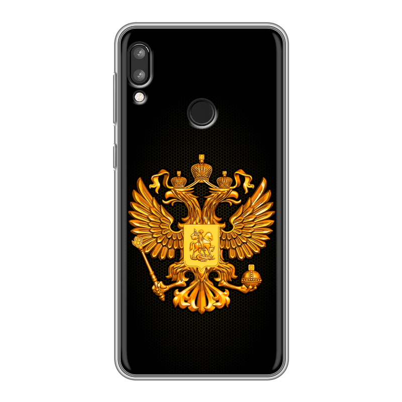 Силиконовый чехол на Lenovo K5 Pro с принтом Герб России желтый Силиконовый чехол на Lenovo K5 Pro с принтом Герб России желтый