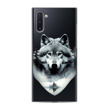 Силиконовый чехол на Samsung Galaxy Note 10 с принтом Волк в лесу Силиконовый чехол на Samsung Galaxy Note 10 с принтом Волк в лесу