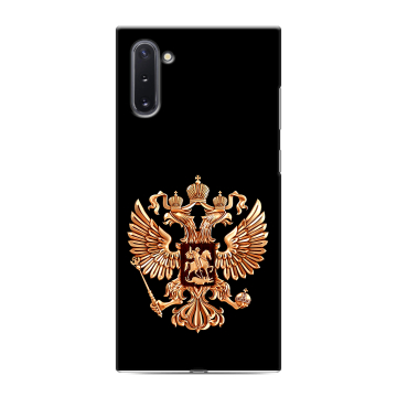 Силиконовый чехол на Samsung Galaxy Note 10 с принтом Герб России золотой