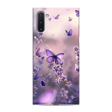 Силиконовый чехол на Samsung Galaxy Note 10 с принтом бабочки и лаванда Силиконовый чехол на Samsung Galaxy Note 10 с принтом бабочки и лаванда