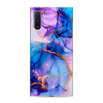 Силиконовый чехол на Samsung Galaxy Note 10 с принтом синий мрамор Силиконовый чехол на Samsung Galaxy Note 10 с принтом синий мрамор