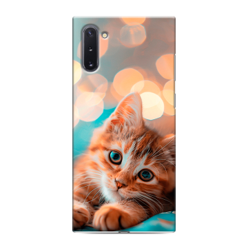 Силиконовый чехол на Samsung Galaxy Note 10 с принтом котик Силиконовый чехол на Samsung Galaxy Note 10 с принтом котик