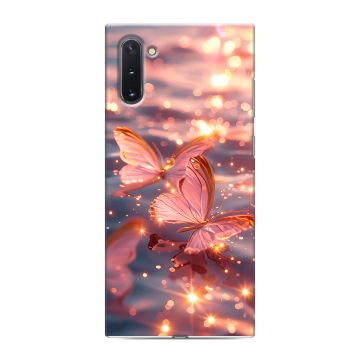 Силиконовый чехол на Samsung Galaxy Note 10 с принтом бабочки розовые Силиконовый чехол на Samsung Galaxy Note 10 с принтом бабочки розовые