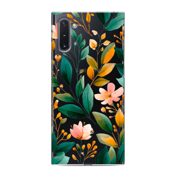 Силиконовый чехол на Samsung Galaxy Note 10 с принтом Цветы паттерн