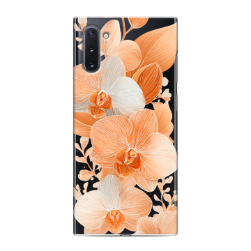 Силиконовый чехол на Samsung Galaxy Note 10 с принтом Бежевые цветы
