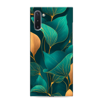 Силиконовый чехол на Samsung Galaxy Note 10 с принтом Листья и золото