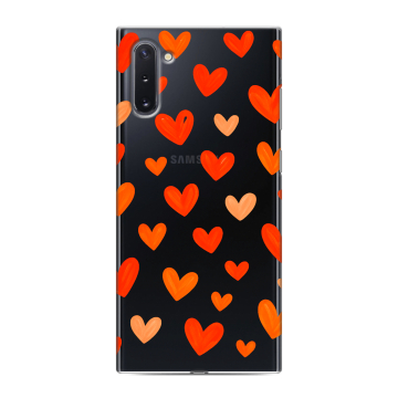 Силиконовый чехол на Samsung Galaxy Note 10 с принтом Сердечки
