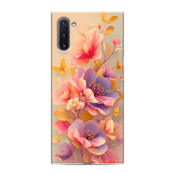 Силиконовый чехол на Samsung Galaxy Note 10 с принтом Цветы и бабочки