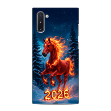 Силиконовый чехол на Samsung Galaxy Note 10 с принтом Новый год коня