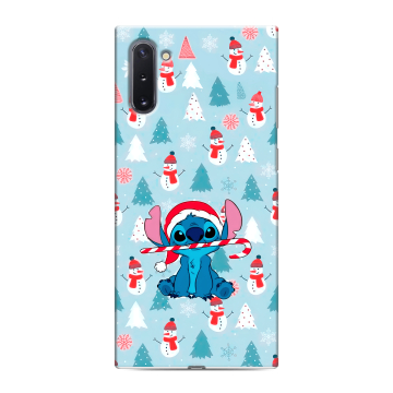 Силиконовый чехол на Samsung Galaxy Note 10 с принтом Стич Новый год Силиконовый чехол на Samsung Galaxy Note 10 с принтом Стич Новый год