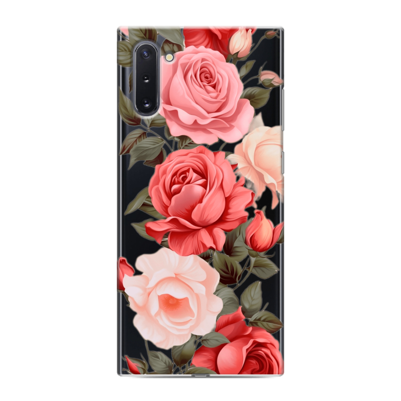 Силиконовый противоударный чехол на Samsung Galaxy Note 10 с принтом Розы Силиконовый противоударный чехол на Samsung Galaxy Note 10 с принтом Розы