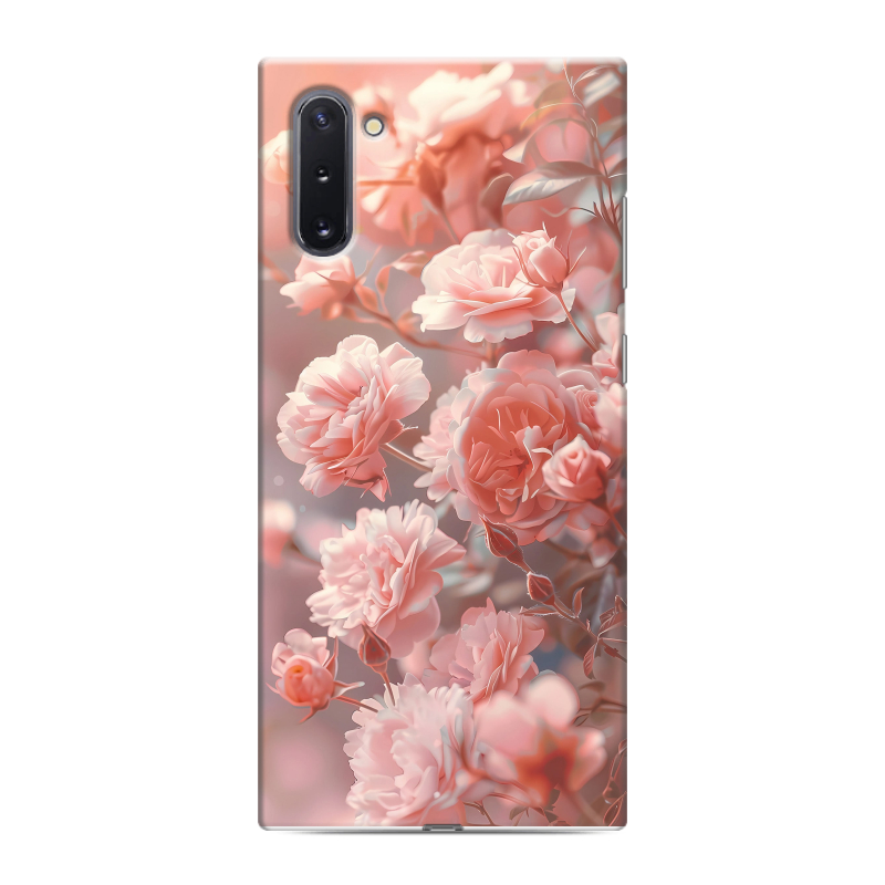 Силиконовый противоударный чехол на Samsung Galaxy Note 10 с принтом Розовые розы Силиконовый противоударный чехол на Samsung Galaxy Note 10 с принтом Розовые розы