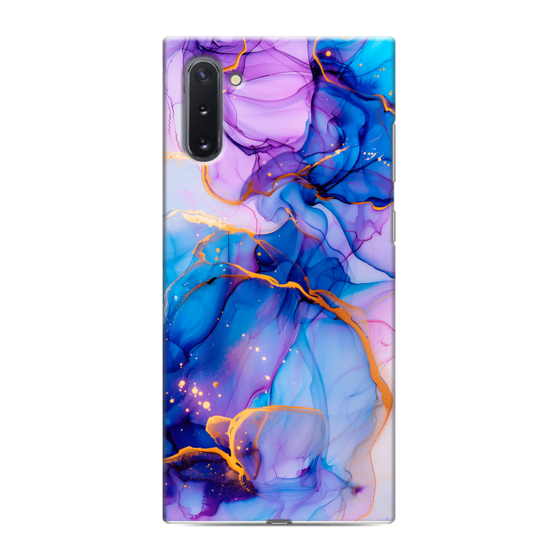 Силиконовый чехол на Samsung Galaxy Note 10 с принтом синий мрамор Силиконовый чехол на Samsung Galaxy Note 10 с принтом синий мрамор