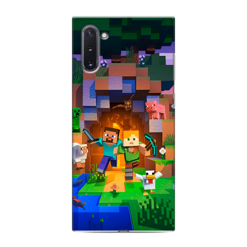 Силиконовый чехол на Samsung Galaxy Note 10 с принтом Майнкрафт Minecraft Силиконовый чехол на Samsung Galaxy Note 10 с принтом Майнкрафт Minecraft