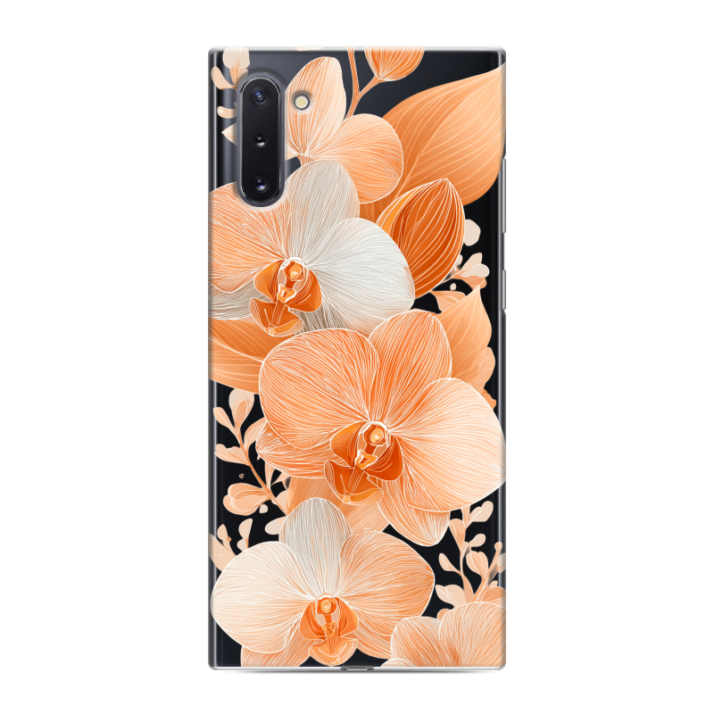 Силиконовый чехол на Samsung Galaxy Note 10 с принтом Бежевые цветы Силиконовый чехол на Samsung Galaxy Note 10 с принтом Бежевые цветы