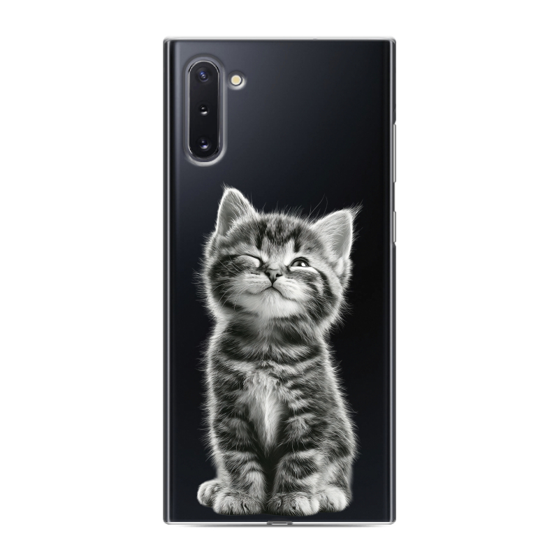 Силиконовый противоударный чехол на Samsung Galaxy Note 10 с принтом Котенок Силиконовый противоударный чехол на Samsung Galaxy Note 10 с принтом Котенок