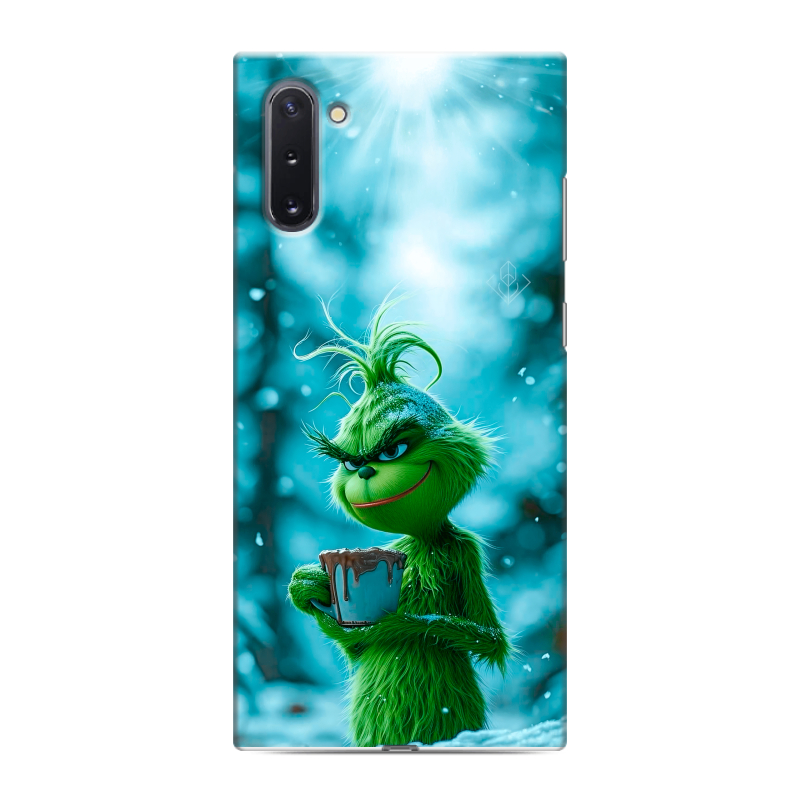 Силиконовый чехол на Samsung Galaxy Note 10 с принтом Новый год гринч Силиконовый чехол на Samsung Galaxy Note 10 с принтом Новый год гринч