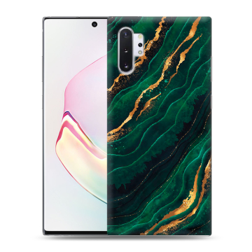 Силиконовый чехол на Samsung Galaxy Note 10 Plus с принтом Мрамор зеленое золото Силиконовый чехол на Samsung Galaxy Note 10 Plus с принтом Мрамор зеленое золото