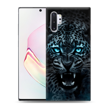Силиконовый чехол на Samsung Galaxy Note 10 Plus с принтом Темный леопард Силиконовый чехол на Samsung Galaxy Note 10 Plus с принтом Темный леопард