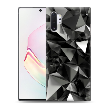 Силиконовый чехол на Samsung Galaxy Note 10 Plus с принтом Черные кристаллы Силиконовый чехол на Samsung Galaxy Note 10 Plus с принтом Черные кристаллы