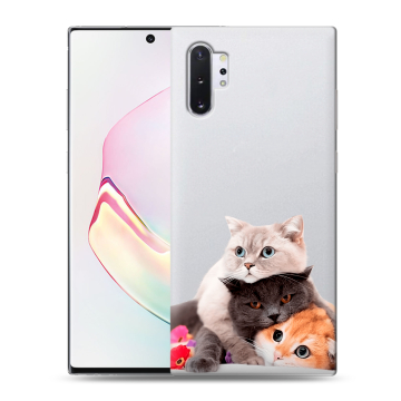 Силиконовый чехол на Samsung Galaxy Note 10 Plus с принтом Кошки Силиконовый чехол на Samsung Galaxy Note 10 Plus с принтом Кошки