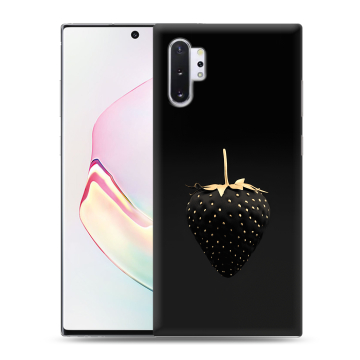 Силиконовый чехол на Samsung Galaxy Note 10 Plus с принтом Черная клубника Силиконовый чехол на Samsung Galaxy Note 10 Plus с принтом Черная клубника