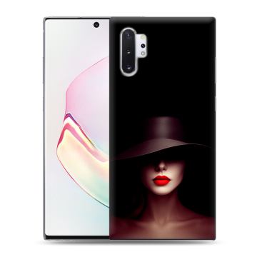 Силиконовый чехол на Samsung Galaxy Note 10 Plus с принтом Девушка в шляпе Силиконовый чехол на Samsung Galaxy Note 10 Plus с принтом Девушка в шляпе