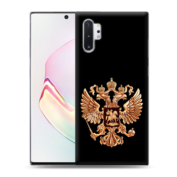 Силиконовый чехол на Samsung Galaxy Note 10 Plus с принтом Герб России золотой