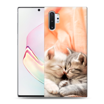 Силиконовый чехол на Samsung Galaxy Note 10 Plus с принтом Котята