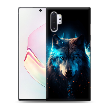 Силиконовый чехол на Samsung Galaxy Note 10 Plus с принтом Волк ночной Силиконовый чехол на Samsung Galaxy Note 10 Plus с принтом Волк ночной