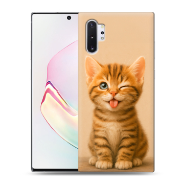 Силиконовый чехол на Samsung Galaxy Note 10 Plus с принтом котенок Силиконовый чехол на Samsung Galaxy Note 10 Plus с принтом котенок