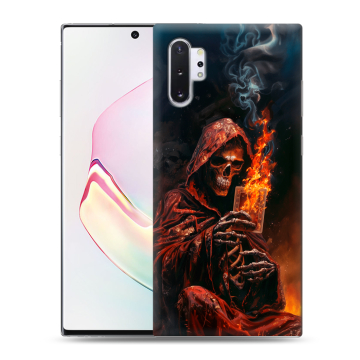 Силиконовый чехол на Samsung Galaxy Note 10 Plus с принтом Скелет и карты Силиконовый чехол на Samsung Galaxy Note 10 Plus с принтом Скелет и карты