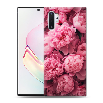 Силиконовый чехол на Samsung Galaxy Note 10 Plus с принтом цветы пионы Силиконовый чехол на Samsung Galaxy Note 10 Plus с принтом цветы пионы