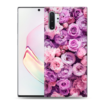 Силиконовый чехол на Samsung Galaxy Note 10 Plus с принтом лавандовые розы Силиконовый чехол на Samsung Galaxy Note 10 Plus с принтом лавандовые розы