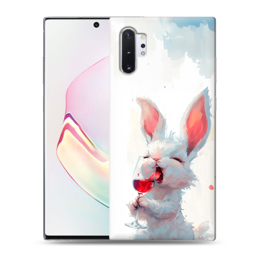 Силиконовый чехол на Samsung Galaxy Note 10 Plus с принтом кролик зайчик Силиконовый чехол на Samsung Galaxy Note 10 Plus с принтом кролик зайчик
