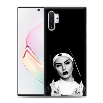 Силиконовый чехол на Samsung Galaxy Note 10 Plus с принтом монашка Силиконовый чехол на Samsung Galaxy Note 10 Plus с принтом монашка