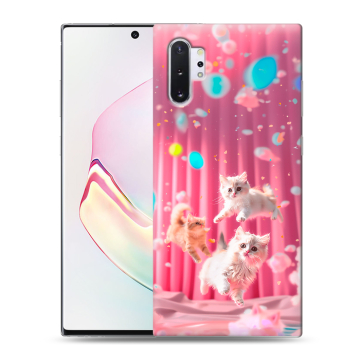 Силиконовый чехол на Samsung Galaxy Note 10 Plus с принтом милые котики Силиконовый чехол на Samsung Galaxy Note 10 Plus с принтом милые котики